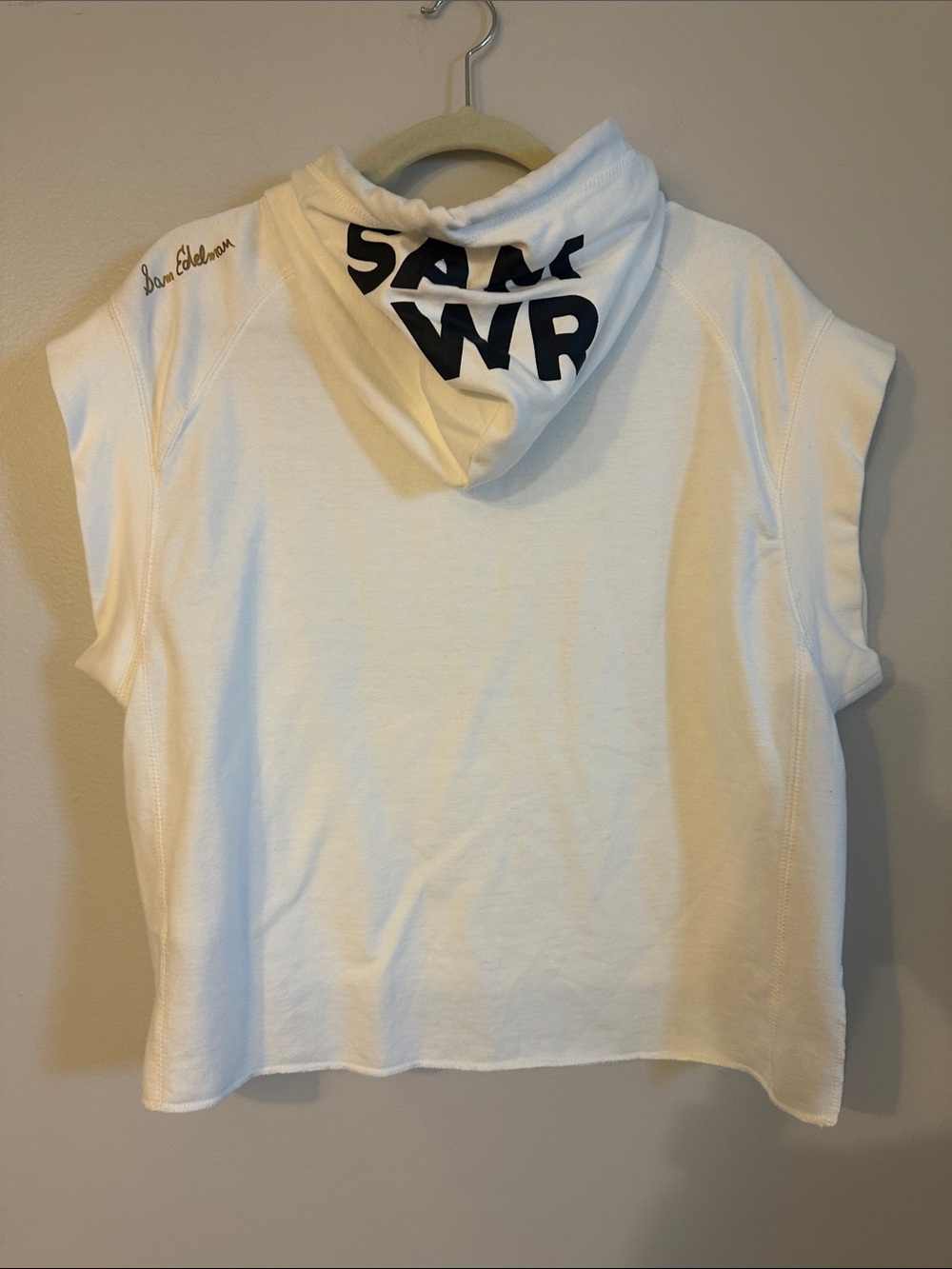 Sam Edelman Cream Hoodie with Black Drawstrings, never worn - Picture 5 of 7